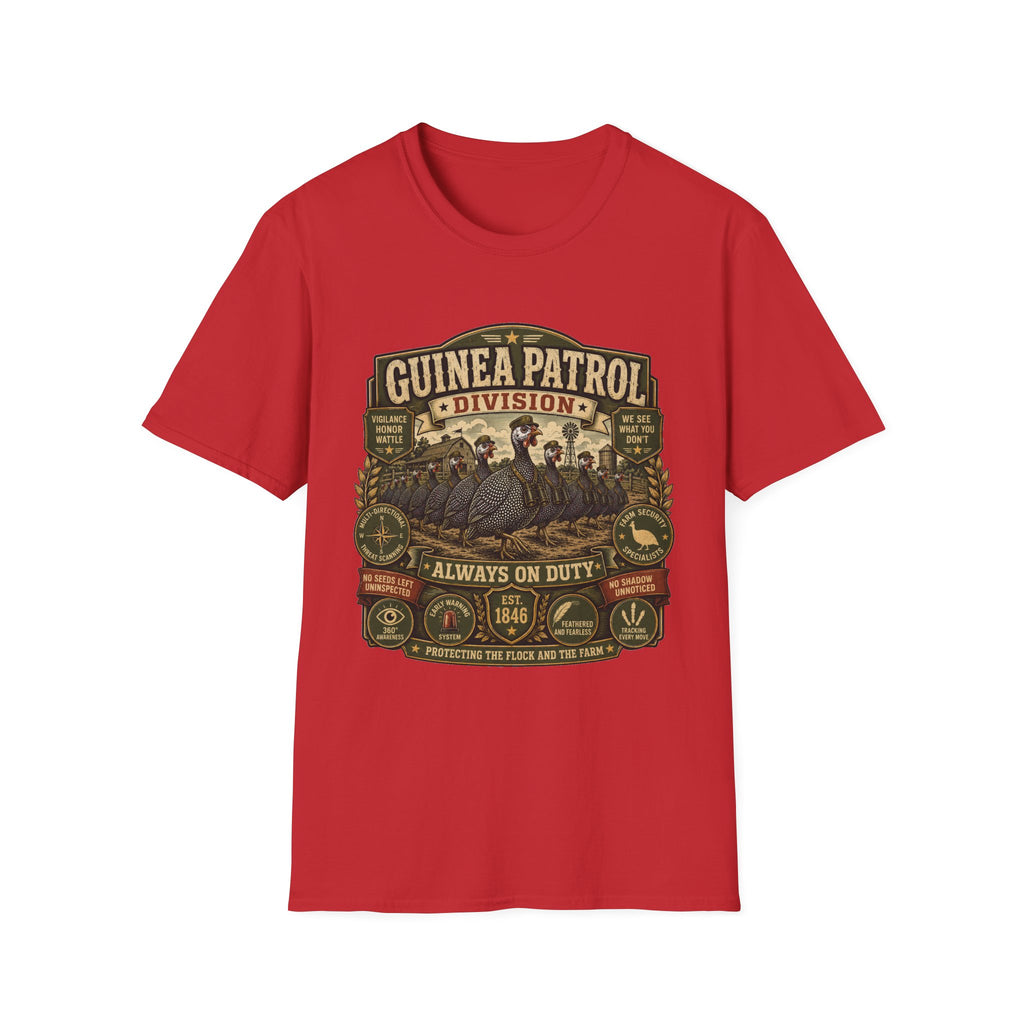 Guinea Patrol Division T-Shirt — Always On Duty Farm Security Tee