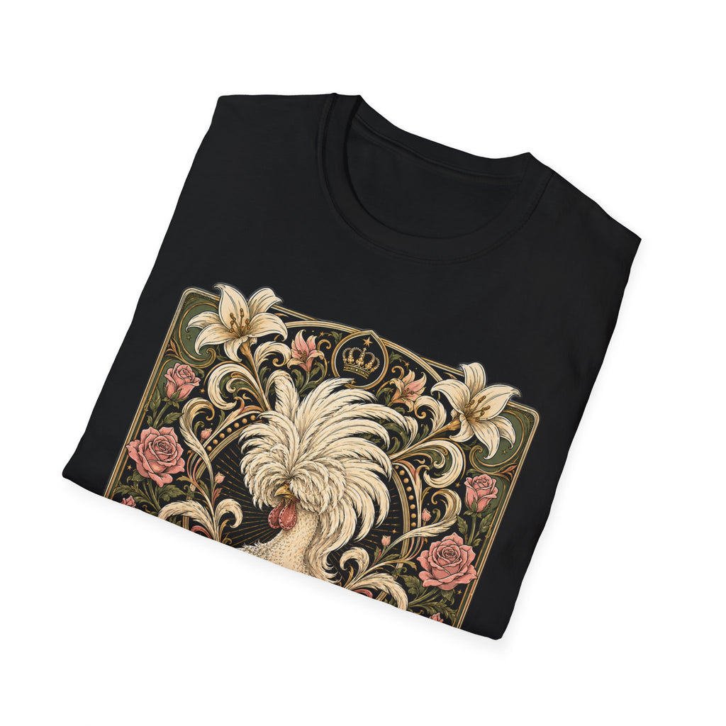 Crowned by Nature Polish Chicken T-Shirt — Vintage Botanical Hen Tee