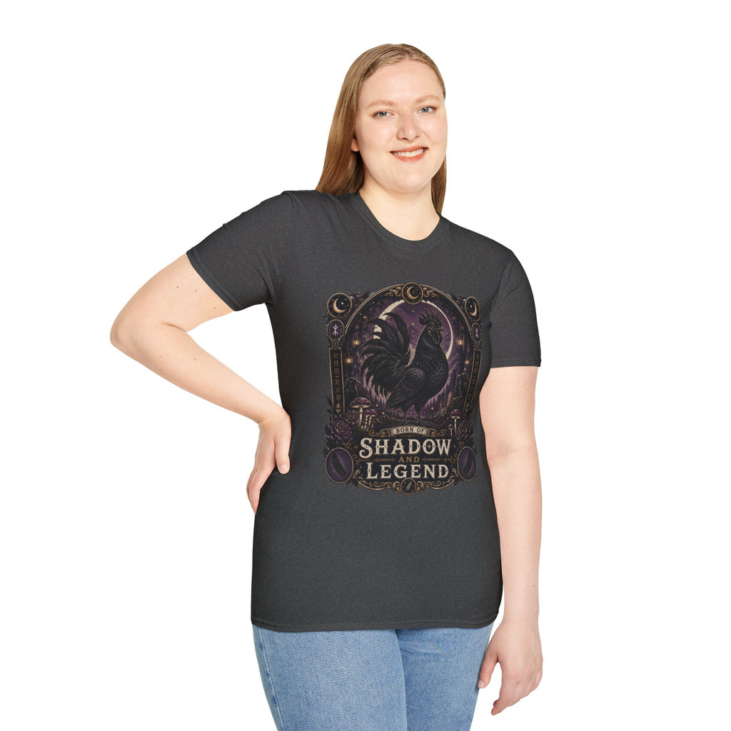 Shadow and Legend Ayam Cemani T-Shirt — Gothic Emblem Rooster Tee