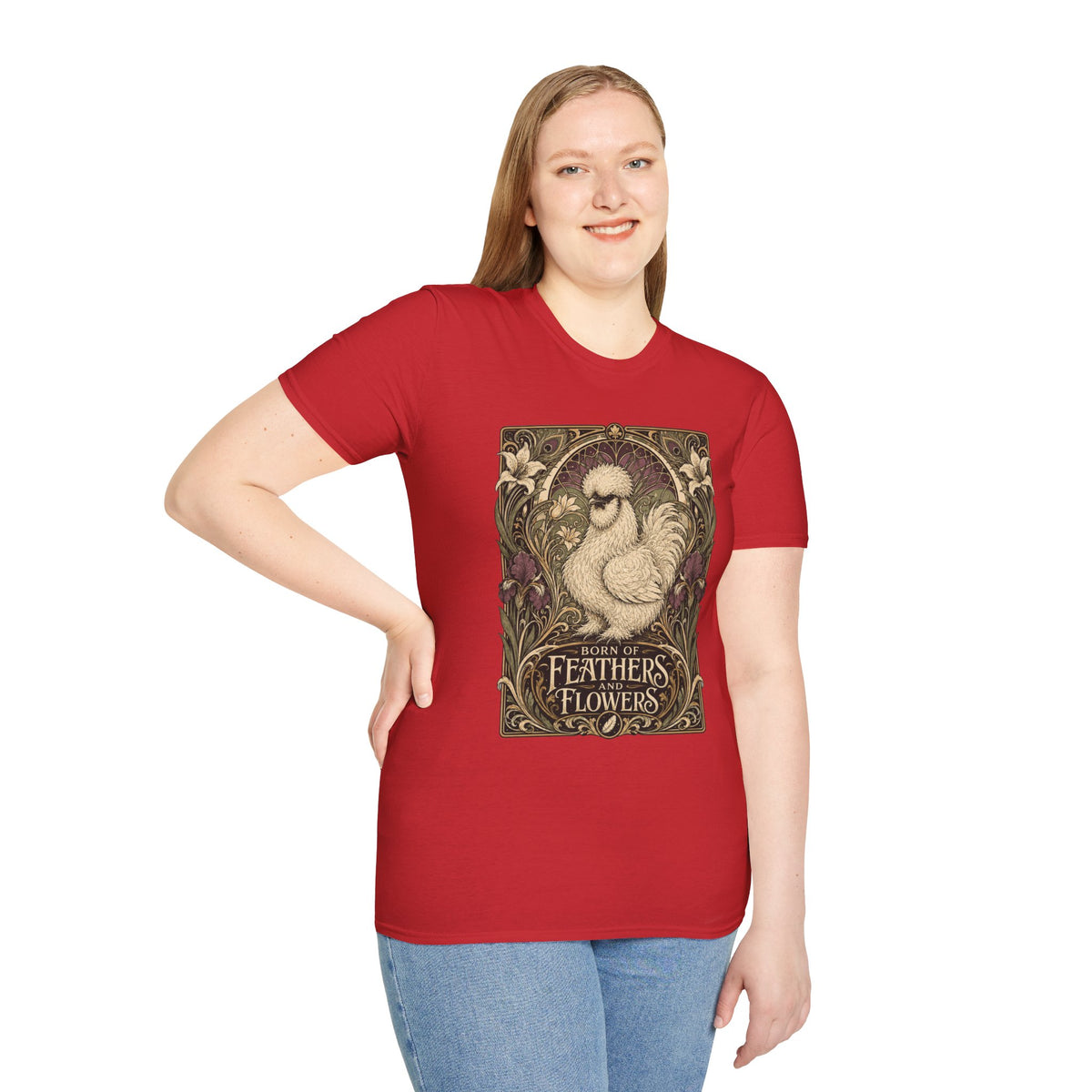 Wildflower Silkie T-Shirt — Art Nouveau Botanical Hen Tee