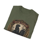Ayam Cemani Heritage Badge T-Shirt — Rare All-Black Rooster Graphic Tee