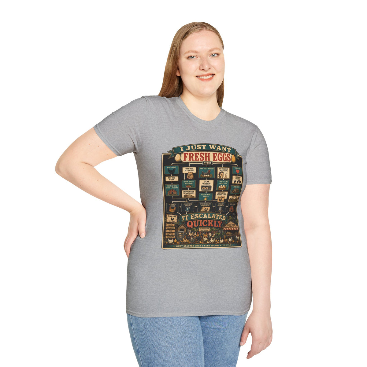 I Just Want Fresh Eggs T-Shirt — It Escalated Quickly Graphic Tee