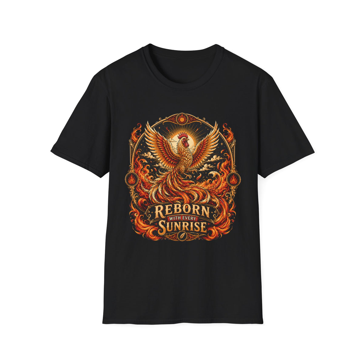 Rise With the Sun Rhode Island Red T-Shirt — Phoenix Rooster Tee
