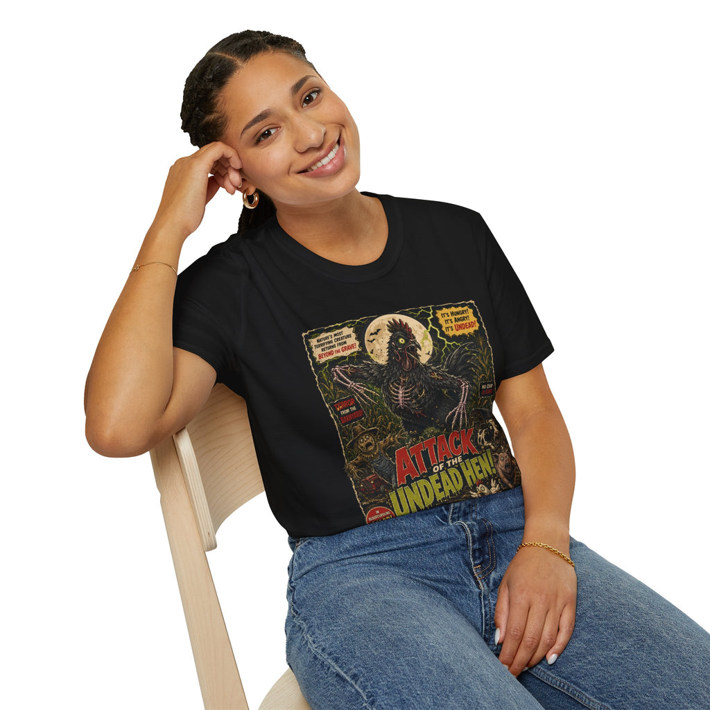 Attack of the Undead Hen T-Shirt — Zombie Chicken Halloween Tee