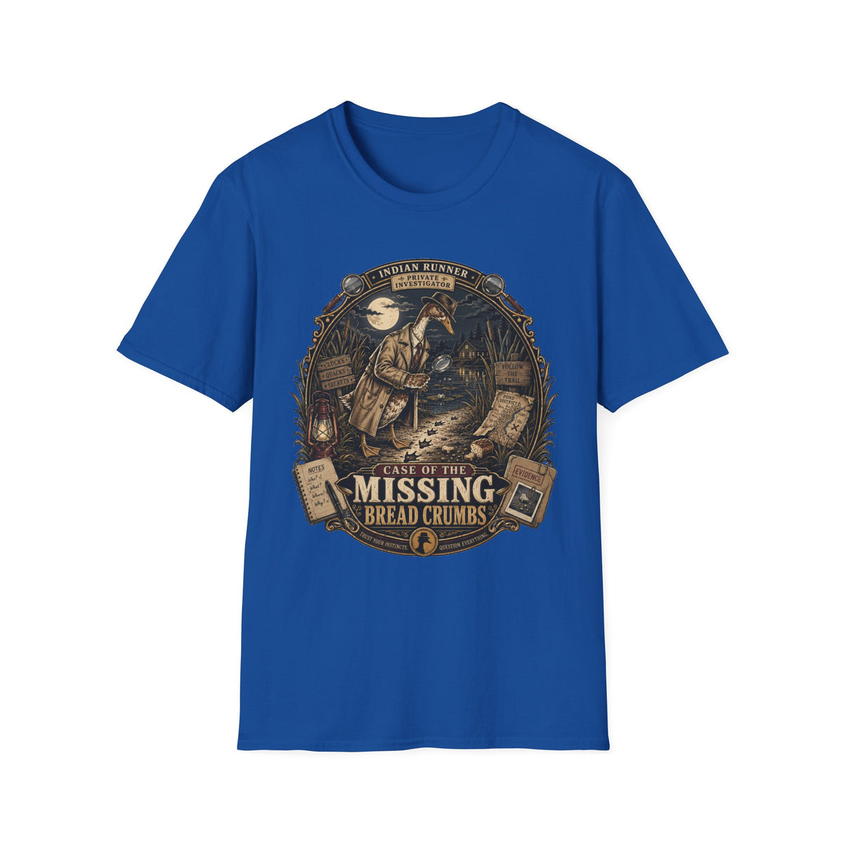 The Case of the Missing Breadcrumbs T-Shirt — Indian Runner Duck Mystery Tee