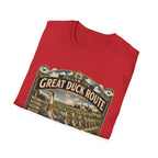 Follow the Great Duck Route T-Shirt — All Who Waddle Are Welcome Tee