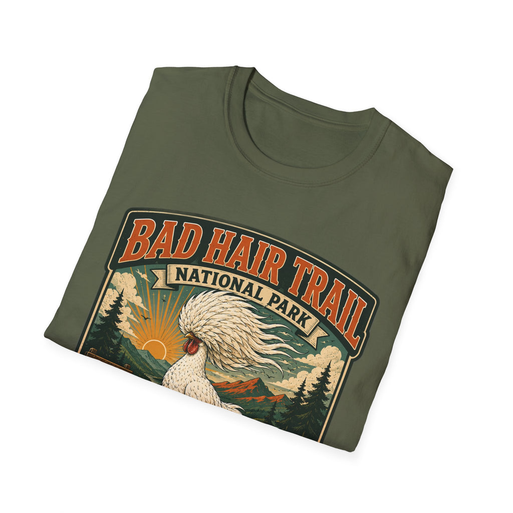 Bad Hair Trail Adventure Badge Polish Chicken T-Shirt
