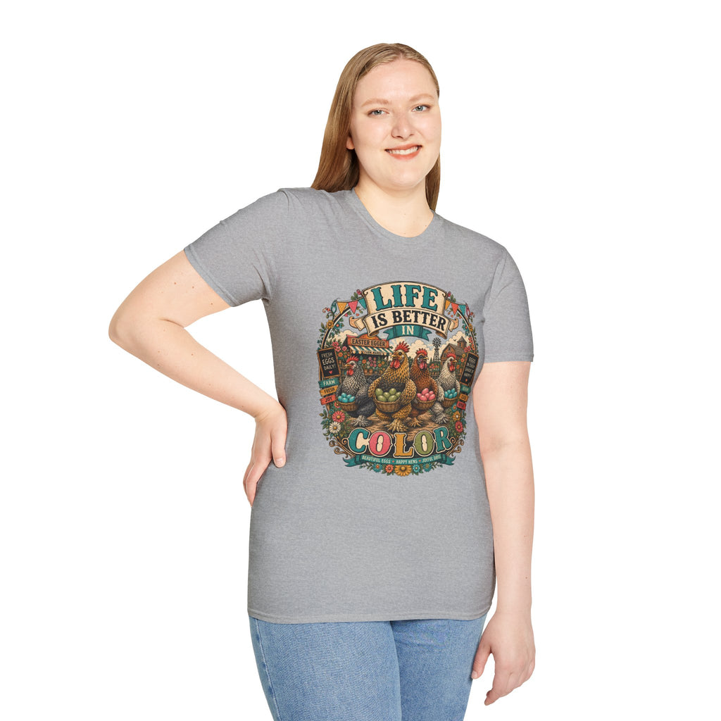 Colorful Farm Festival Easter Egger T-Shirt — Life is Better in Color Tee
