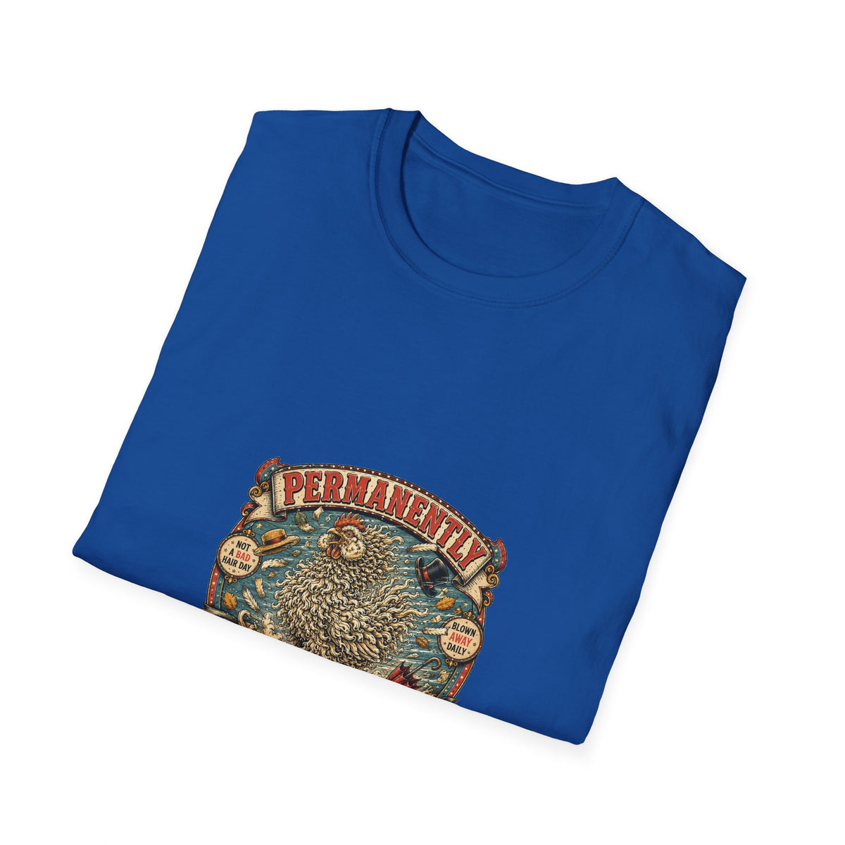 Permanently Windswept Frizzle T-Shirt — Curly Feather Novelty Tee