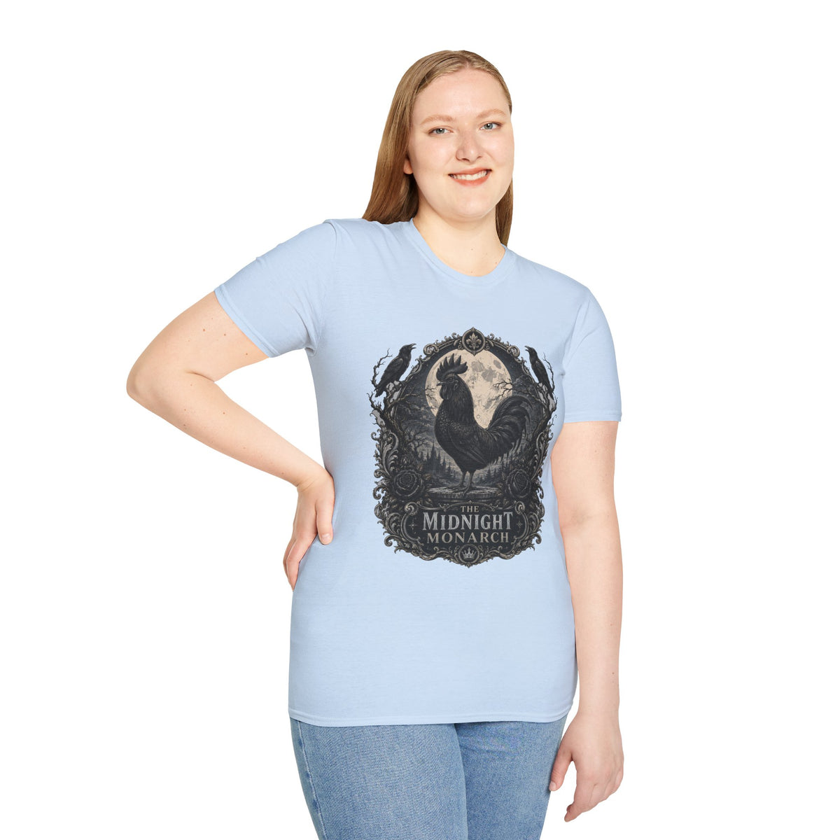 The Midnight Monarch Ayam Cemani T-Shirt — Moonlit Rooster Graphic Tee