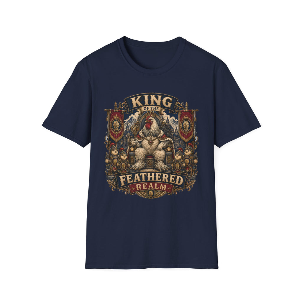 King of the Feathered Realm Brahma T-Shirt — Royal Rooster Crest Tee