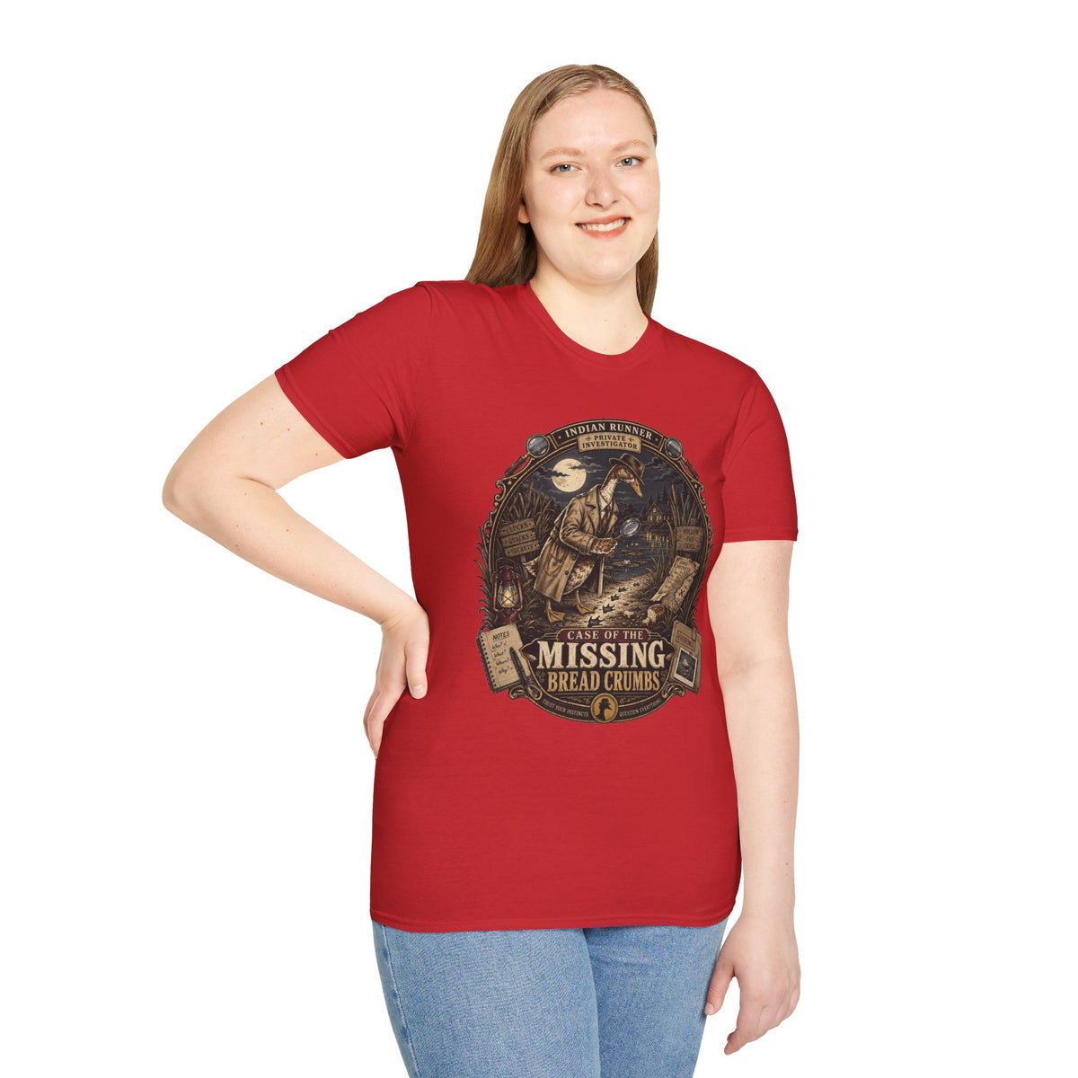 The Case of the Missing Breadcrumbs T-Shirt — Indian Runner Duck Mystery Tee