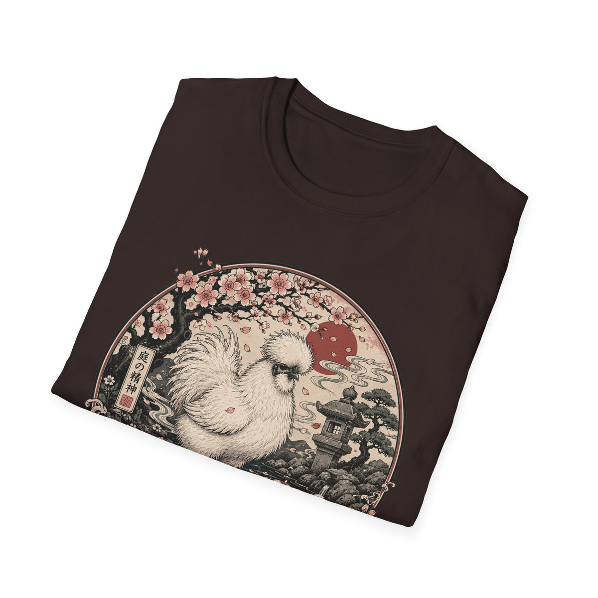 Blossom Garden Silkie T-Shirt — Japanese Woodblock Hen Tee