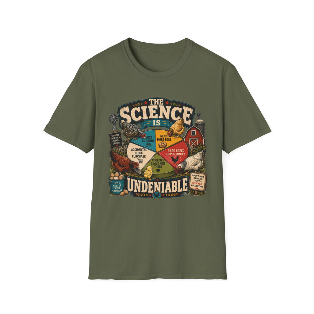 The Science Is Undeniable T-Shirt — Chicken Math Pie Chart Tee