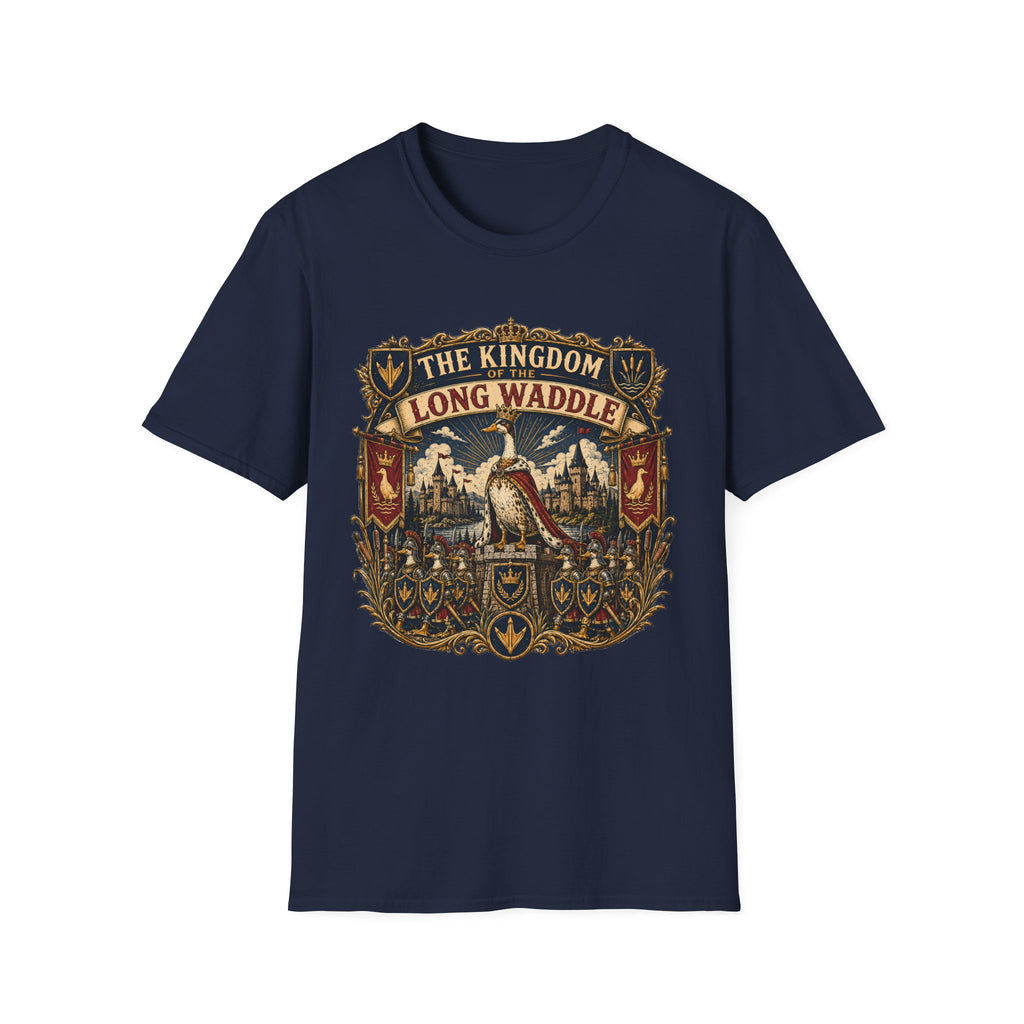 The Kingdom of the Long Waddle T-Shirt — Indian Runner Duck Crest Tee