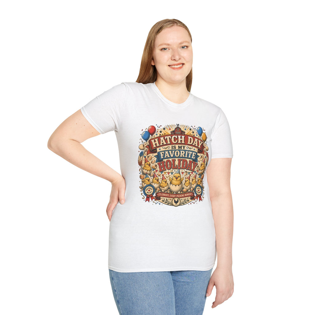 Hatch Day Is My Favorite Holiday T-Shirt — Cute Fluffy Chicks Tee