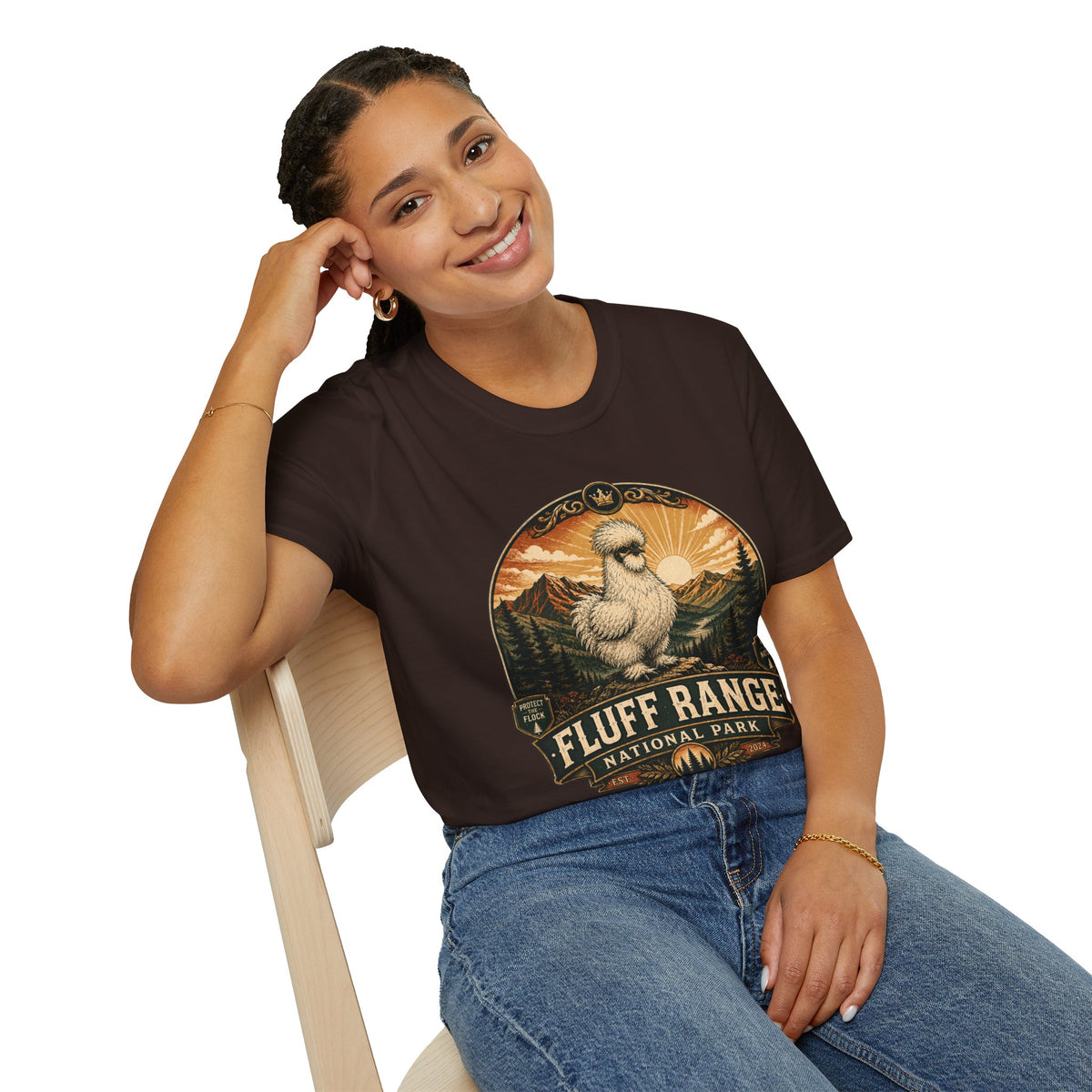Fluff Range National Park Silkie T-Shirt — Vintage Park Badge Tee