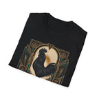 The Black Crown Ayam Cemani T-Shirt — Art Deco Rooster Graphic Tee