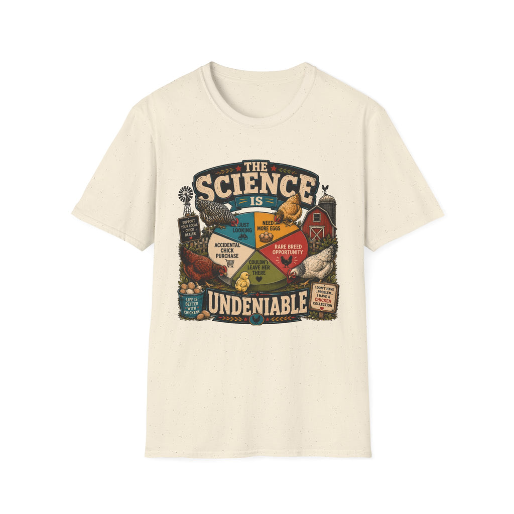 The Science Is Undeniable T-Shirt — Chicken Math Pie Chart Tee