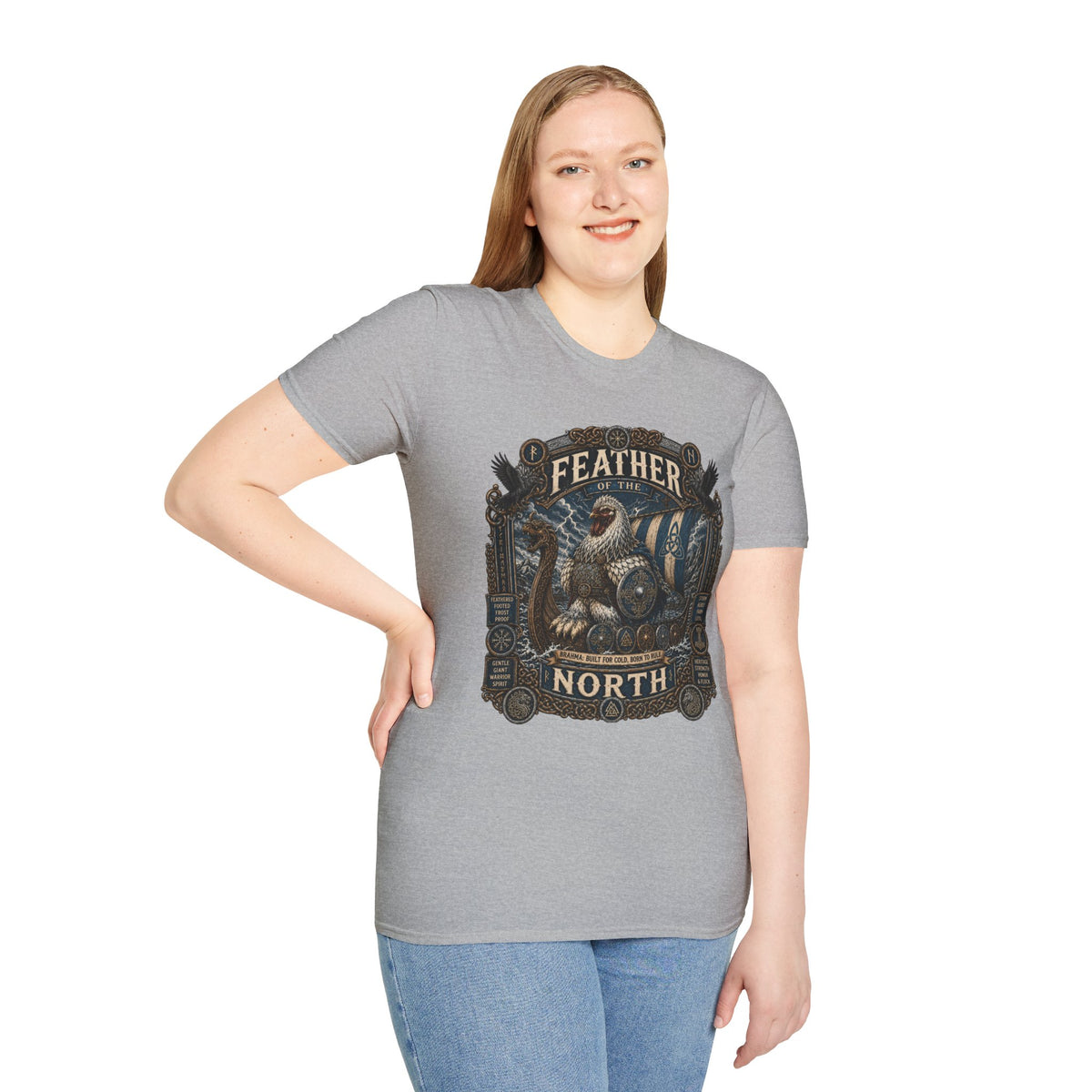 Feather of the North Brahma T-Shirt — Nordic Warrior Rooster Tee