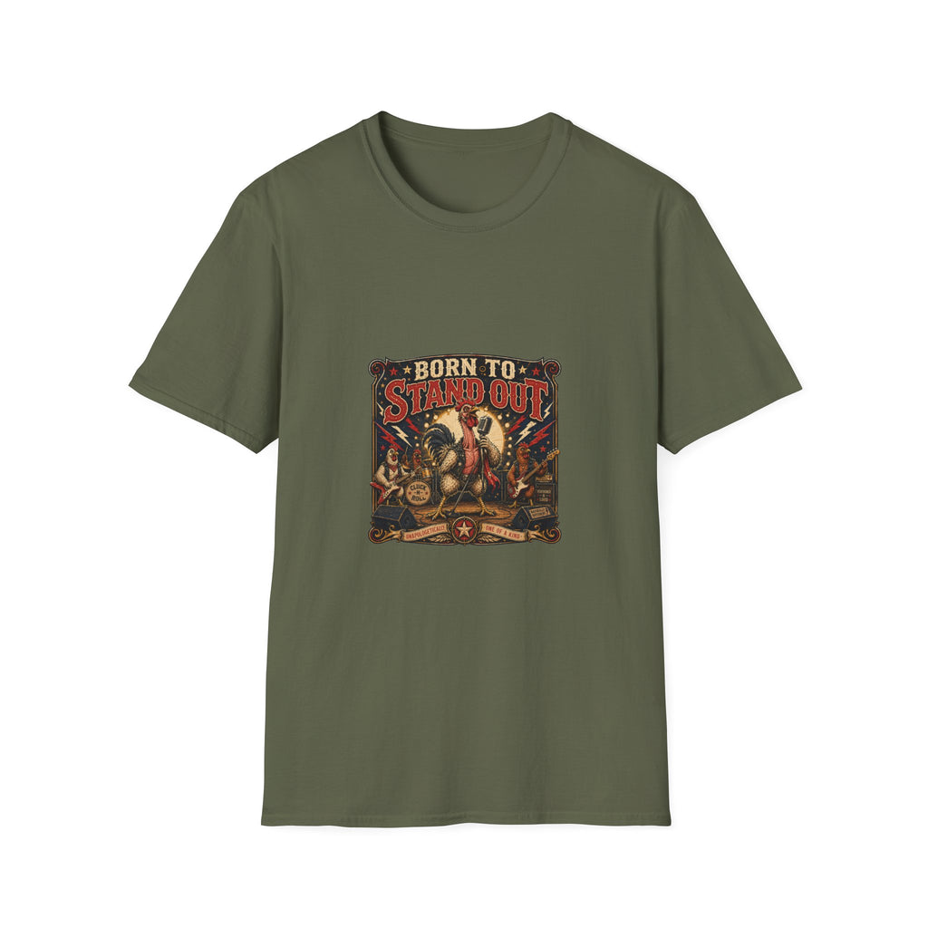 Less Feathers, More Attitude T-Shirt — Naked Neck Rooster Tee