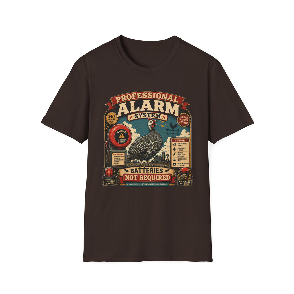 Professional Alarm System Guinea Fowl T-shirt, photo 4