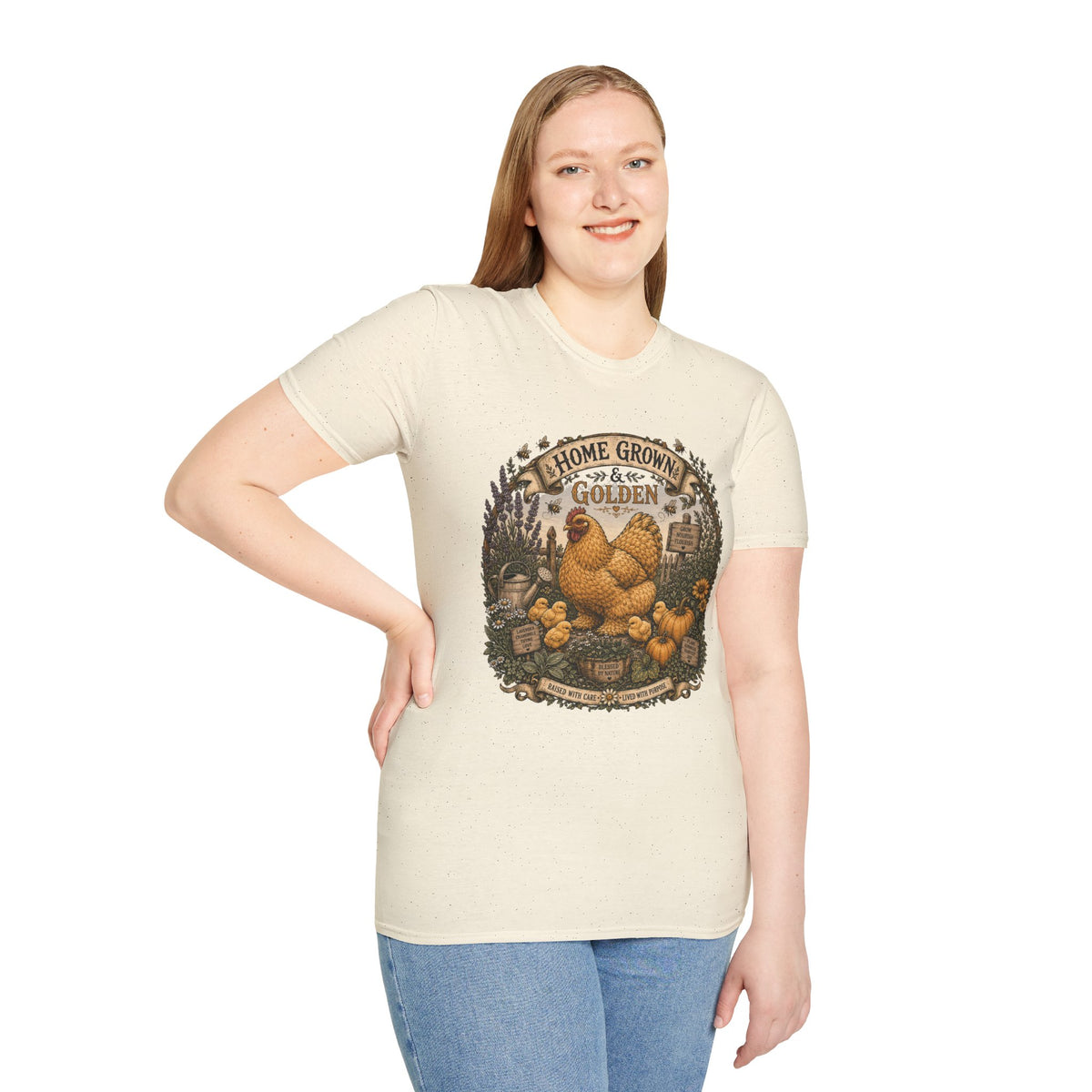 Home Grown and Golden Cochin T-Shirt — Garden Hen & Chicks Tee