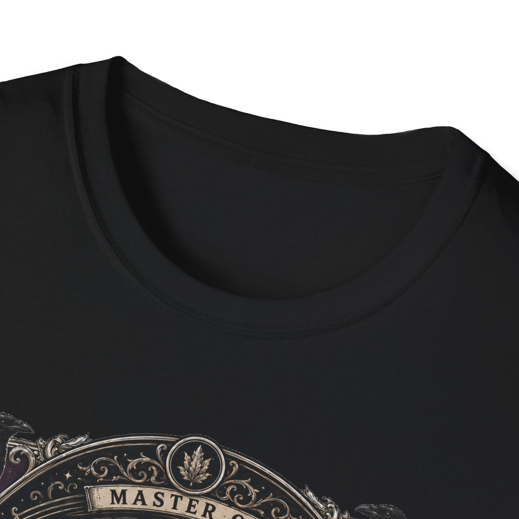 Master of Midnight Feathers Ayam Cemani T-Shirt — Gothic Rooster Graphic Tee