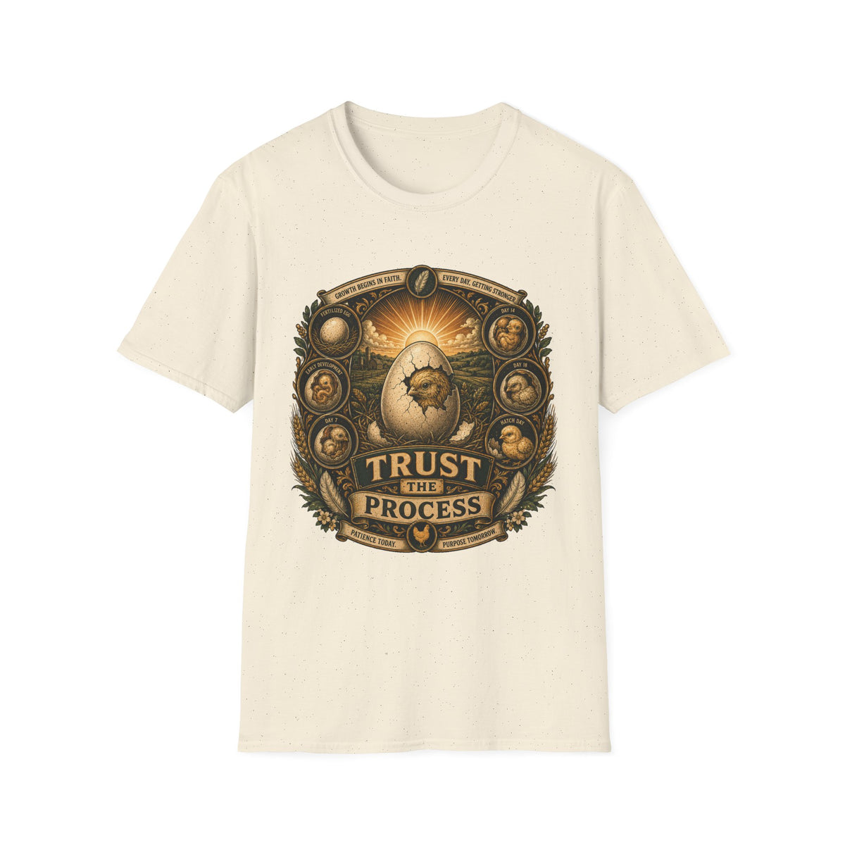 Trust the Process Hatching Emblem T-Shirt — Good Things Take Time Tee