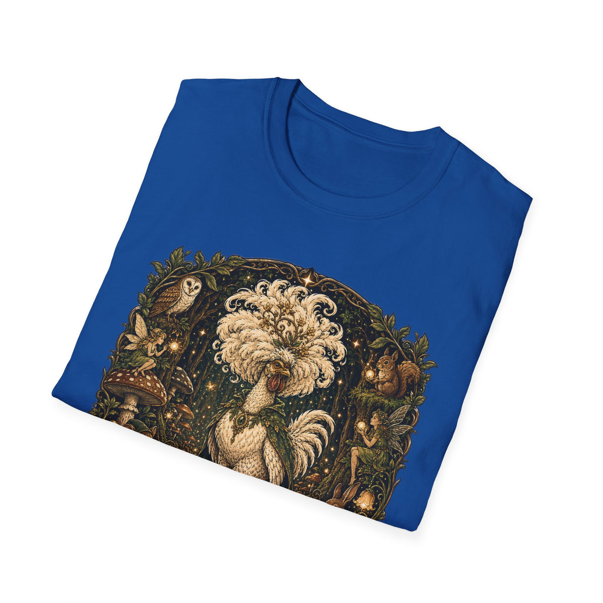 Guardian of the Hidden Grove Polish Chicken T-Shirt — Enchanted Forest Flock Tee