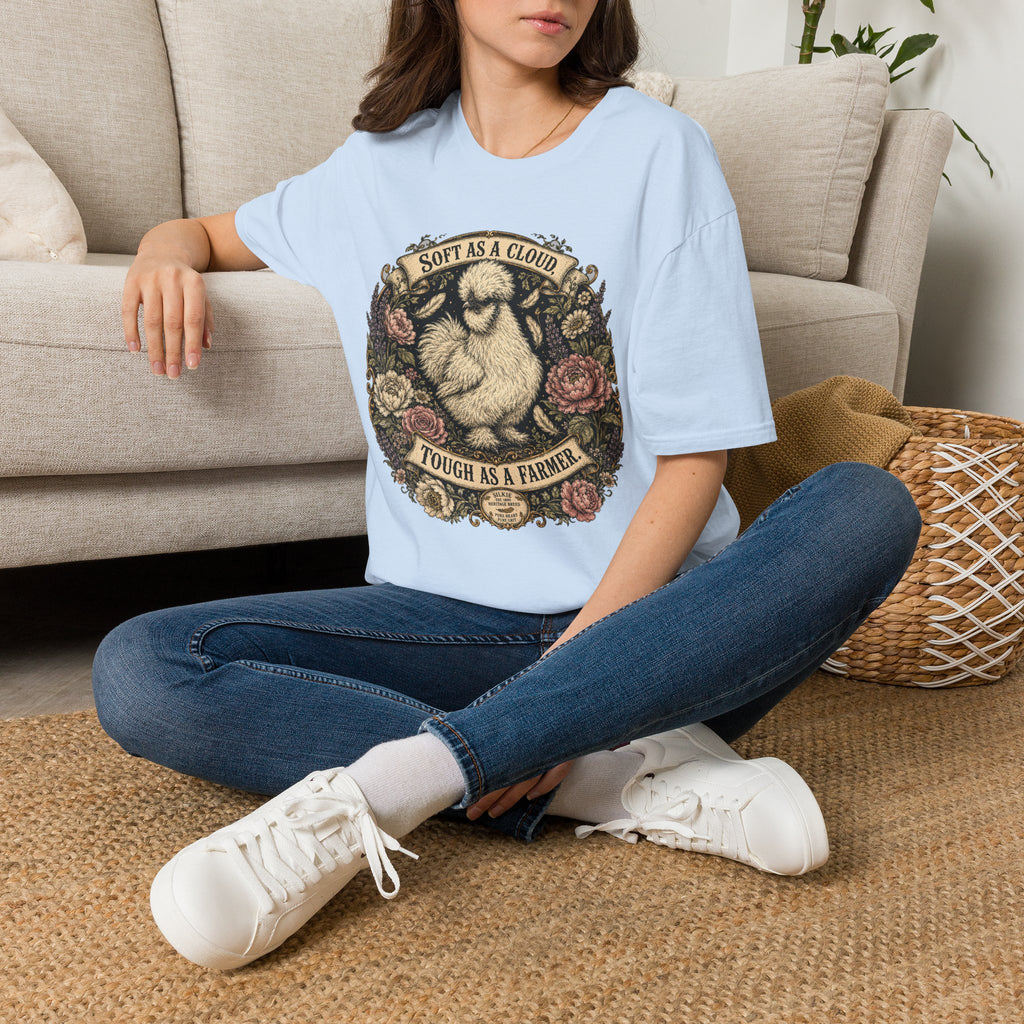 Soft as a Cloud Silkie T-Shirt — Floral Wreath Hen Tee