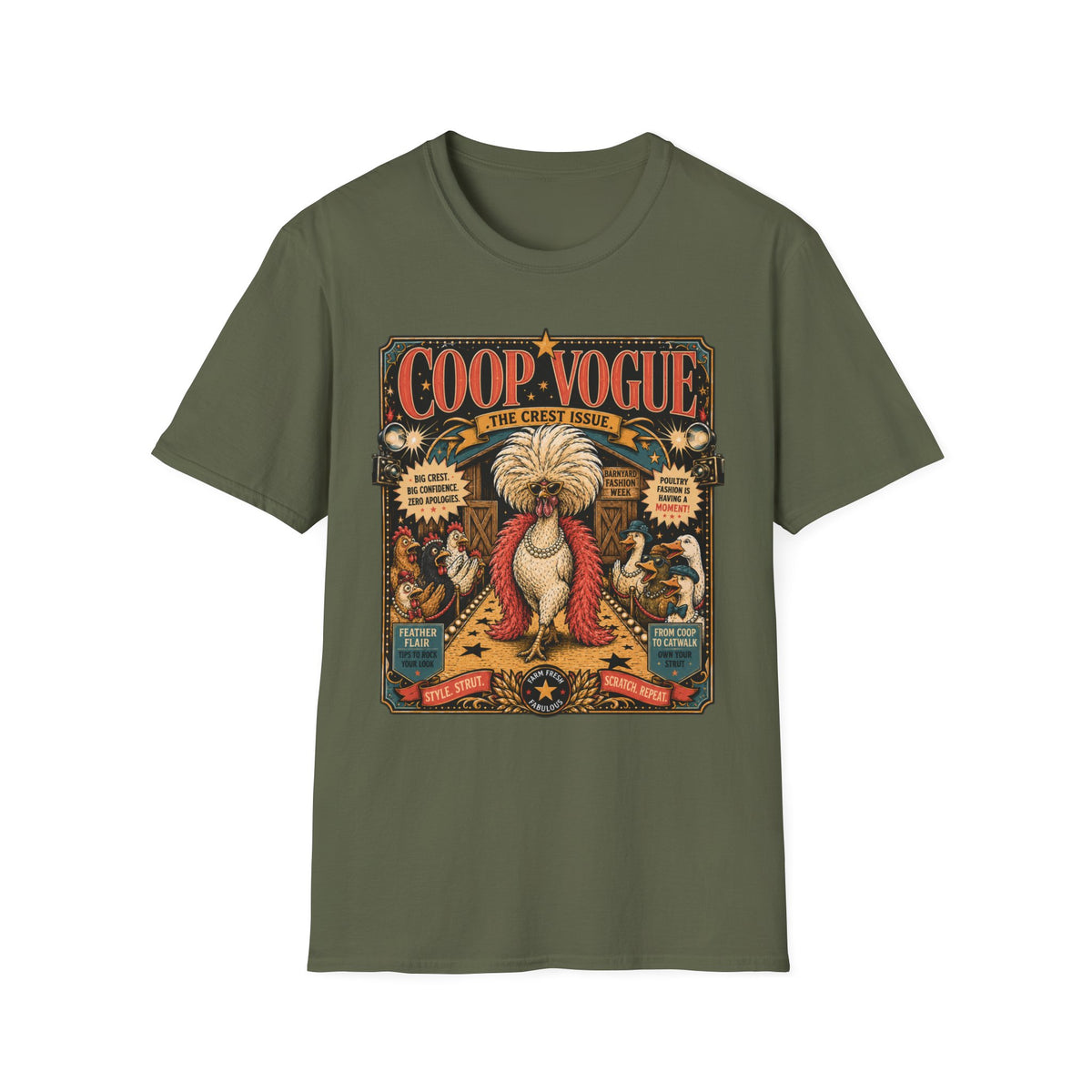 Coop Vogue Barnyard Fashion Week Polish Chicken T-Shirt