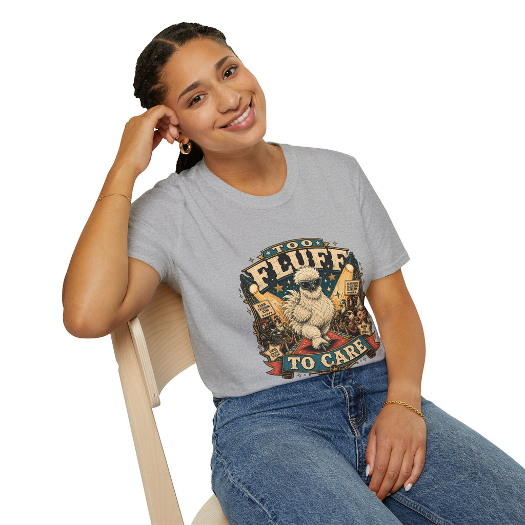 Too Fluff Silkie Chicken T-Shirt — Farm Fashion Icon Showbiz Tee