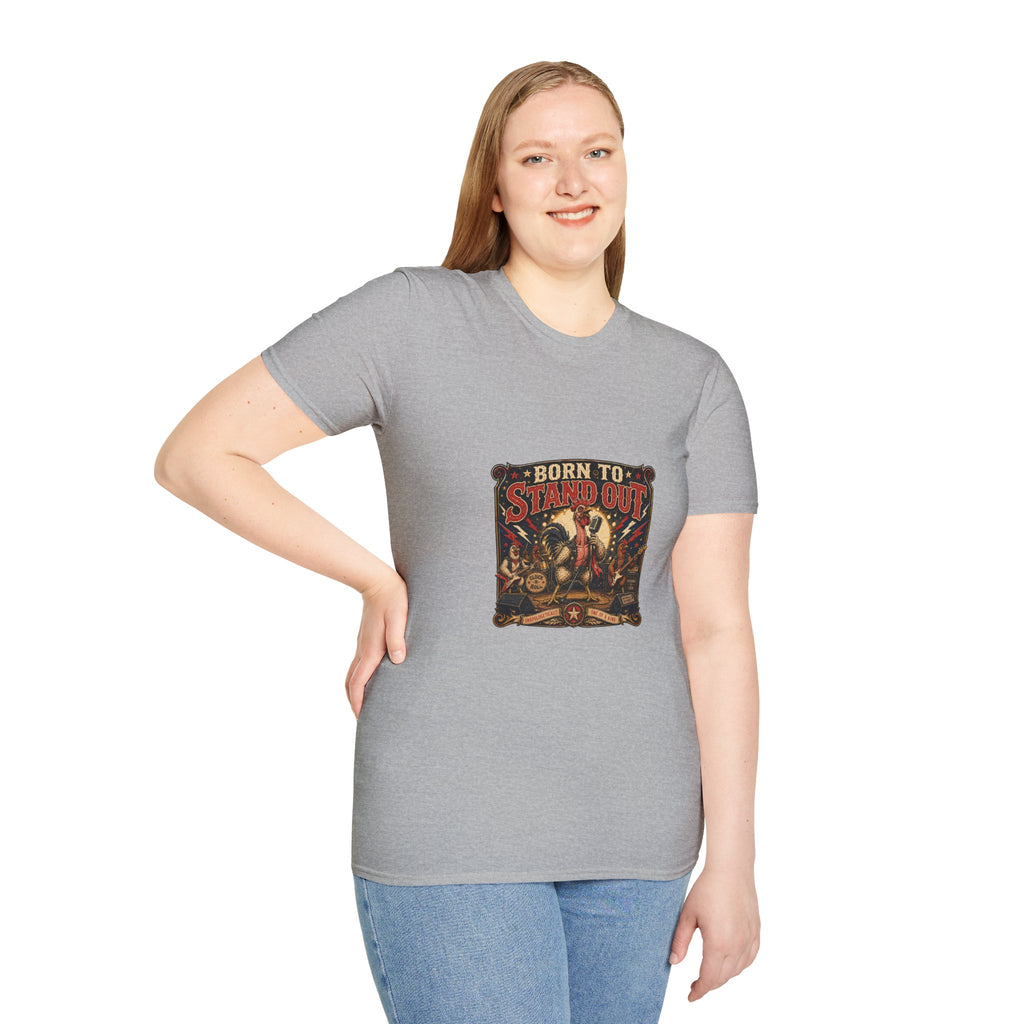 Less Feathers, More Attitude T-Shirt — Naked Neck Rooster Tee