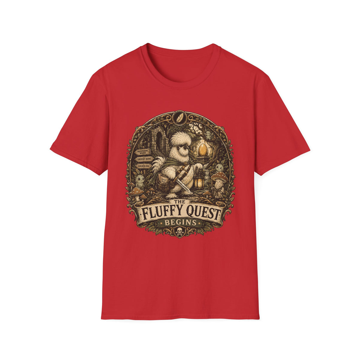 Quest for the Golden Egg Silkie T-Shirt — Enchanted Wood Adventure Tee