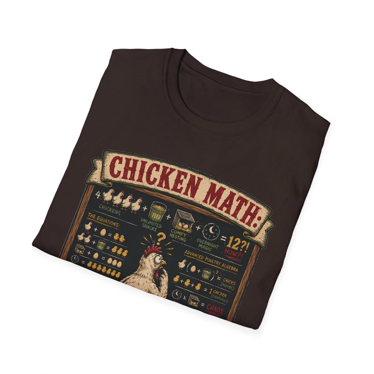 Advanced Poultry Algebra T-Shirt — Chicken Math Chaos Graphic Tee