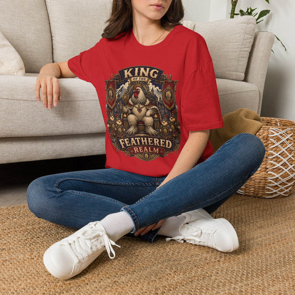 King of the Feathered Realm Brahma T-Shirt — Royal Rooster Crest Tee