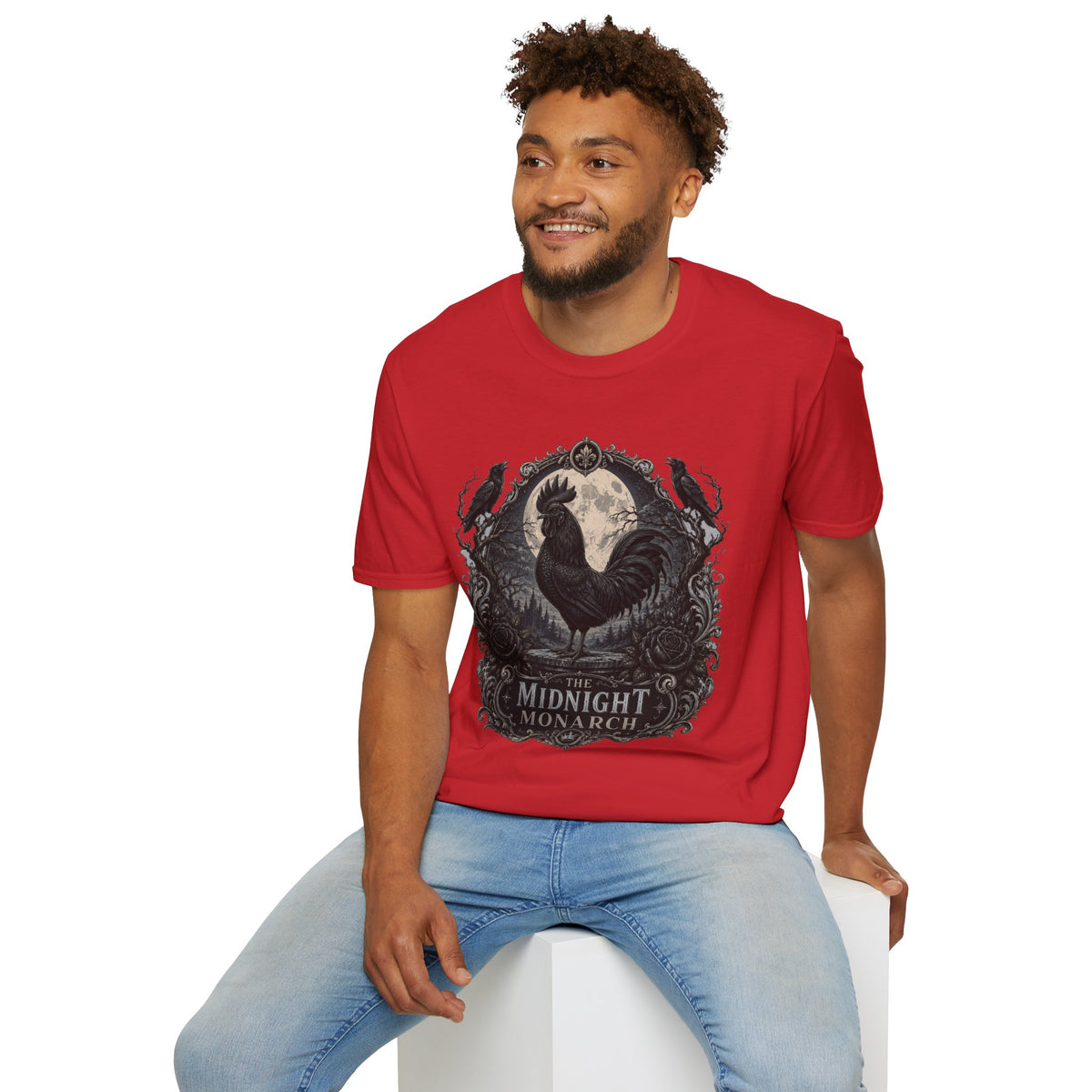 The Midnight Monarch Ayam Cemani T-Shirt — Moonlit Rooster Graphic Tee