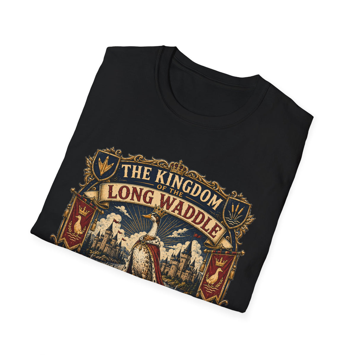 The Kingdom of the Long Waddle T-Shirt — Indian Runner Duck Crest Tee