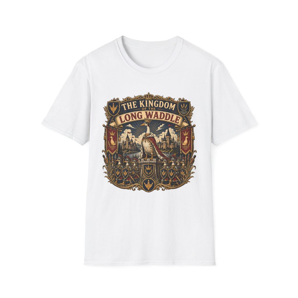The Kingdom of the Long Waddle T-Shirt — Indian Runner Duck Crest Tee