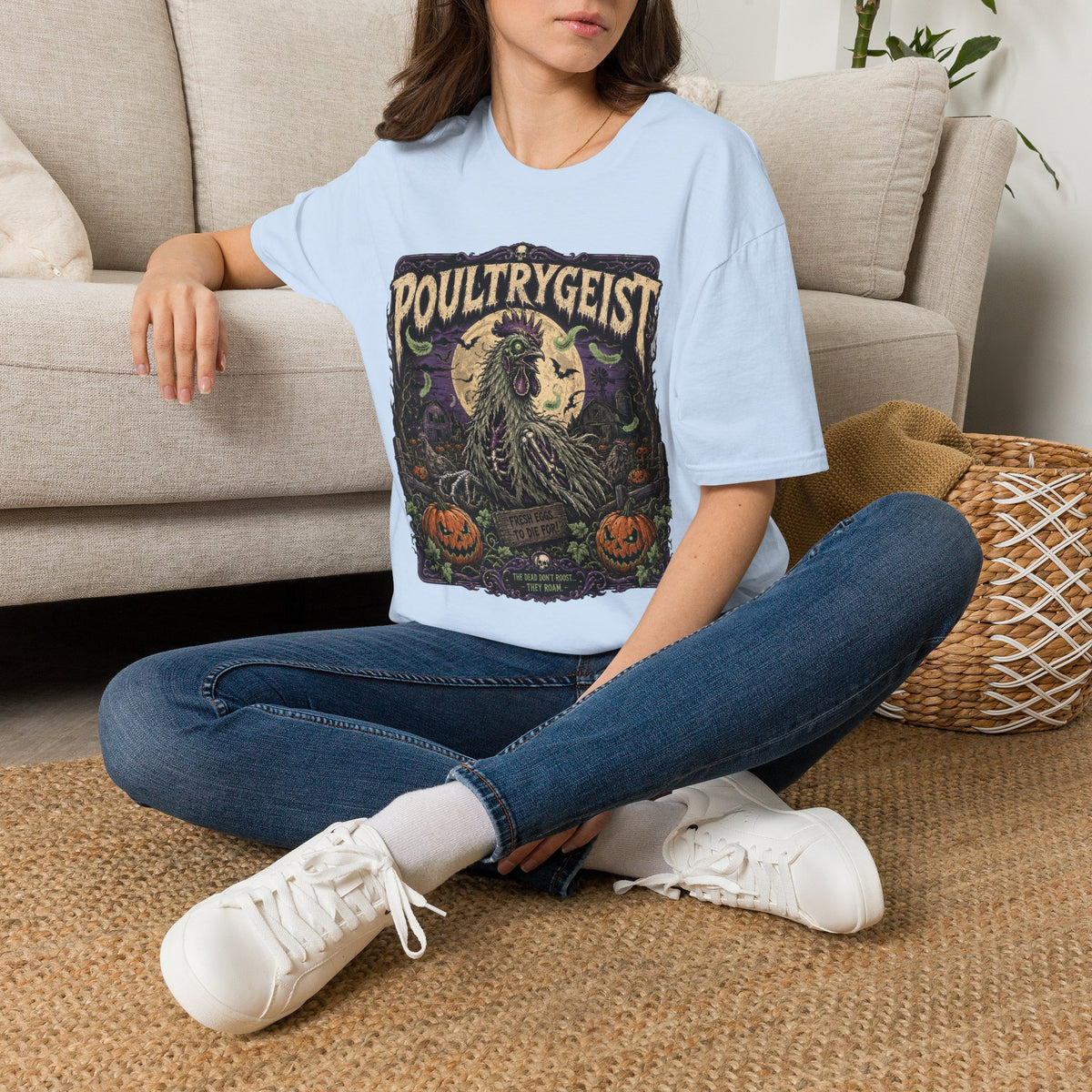 Poultrygeist T-Shirt — Haunted Harvest Night Zombie Chicken Tee