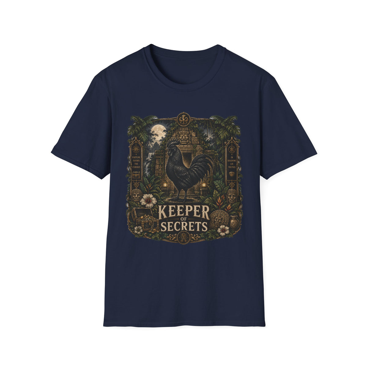 Keeper of Secrets Ayam Cemani T-Shirt — Jungle Temple Rooster Graphic Tee