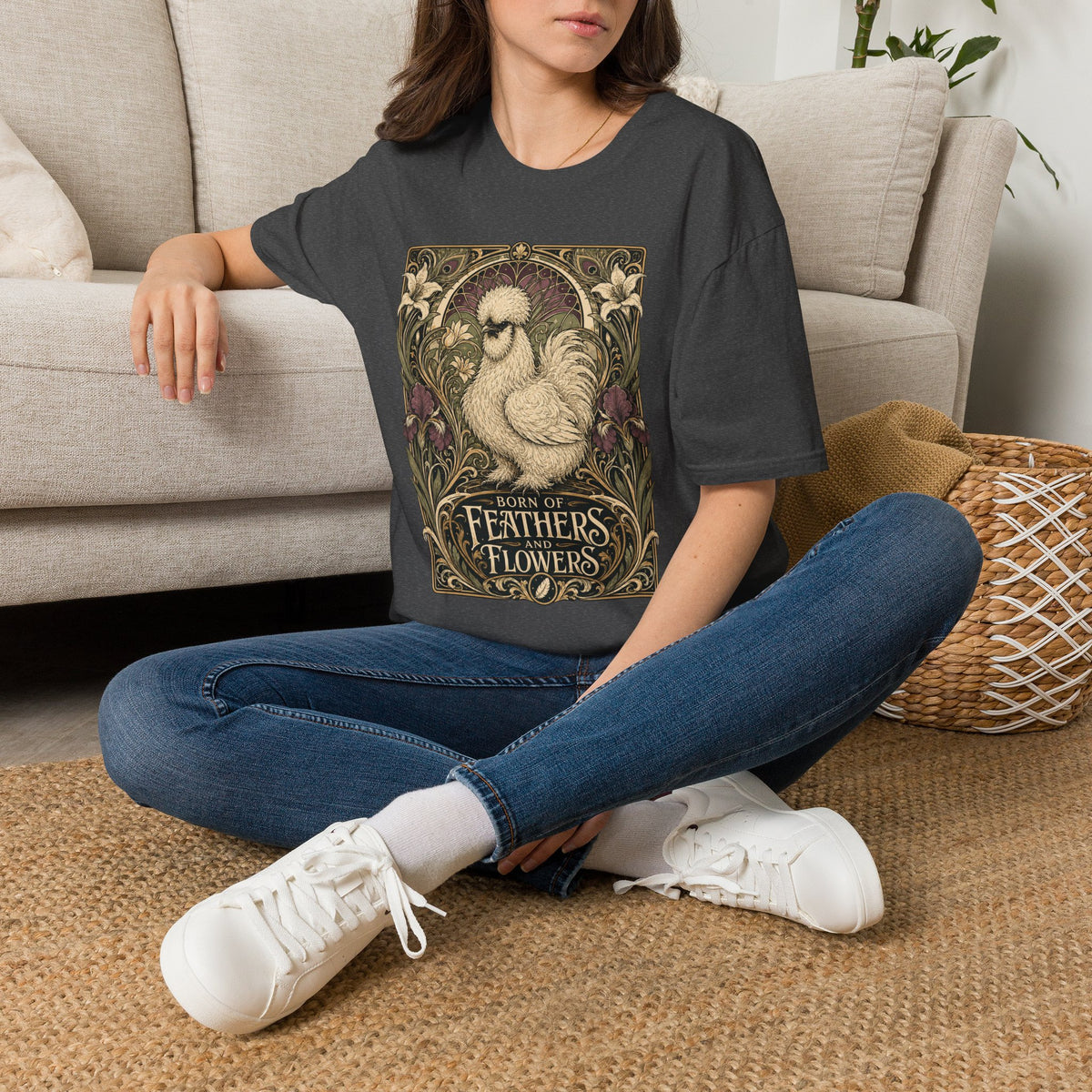 Wildflower Silkie T-Shirt — Art Nouveau Botanical Hen Tee