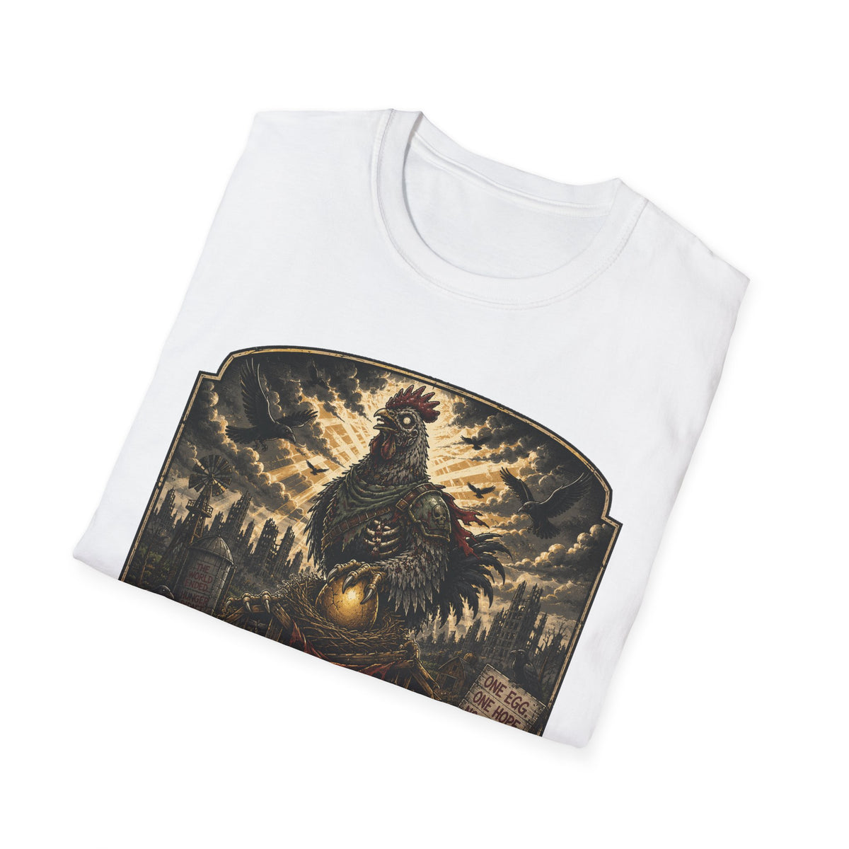 Protect the Last Egg T-Shirt — Undead Guardian Hen Zombie Chicken Tee