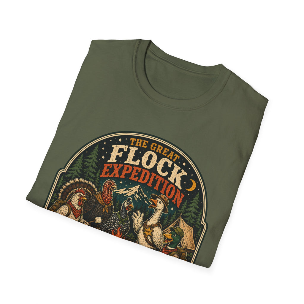 The Great Flock Expedition Tee — Vintage Poultry Adventure T-Shirt
