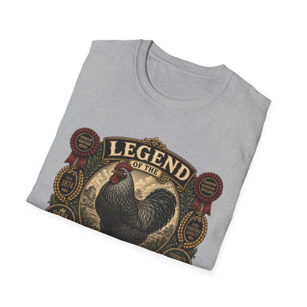 Legend of the Barnyard Dark Brahma T-Shirt — Vintage Rooster Label Tee