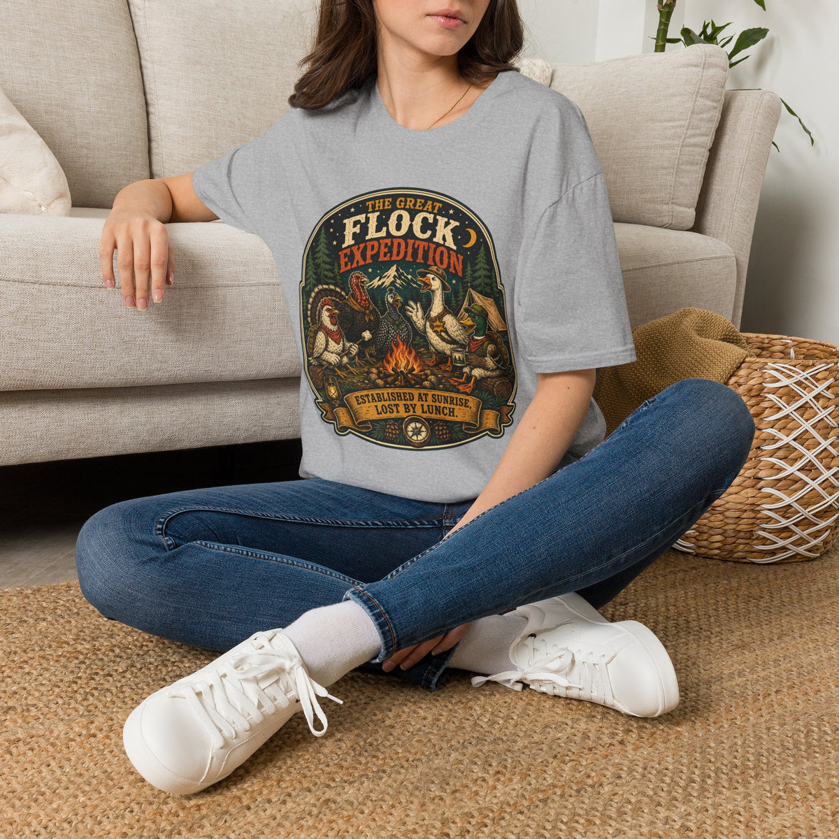 The Great Flock Expedition Tee — Vintage Poultry Adventure T-Shirt