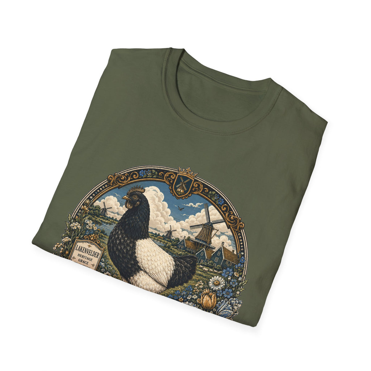 Lakenvelder Heritage Badge T-Shirt — Classic Never Fades Rooster Tee