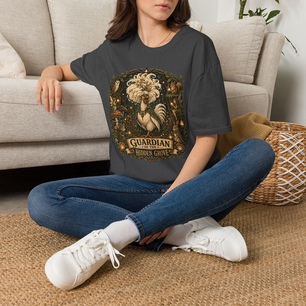 Guardian of the Hidden Grove Polish Chicken T-Shirt — Enchanted Forest Flock Tee