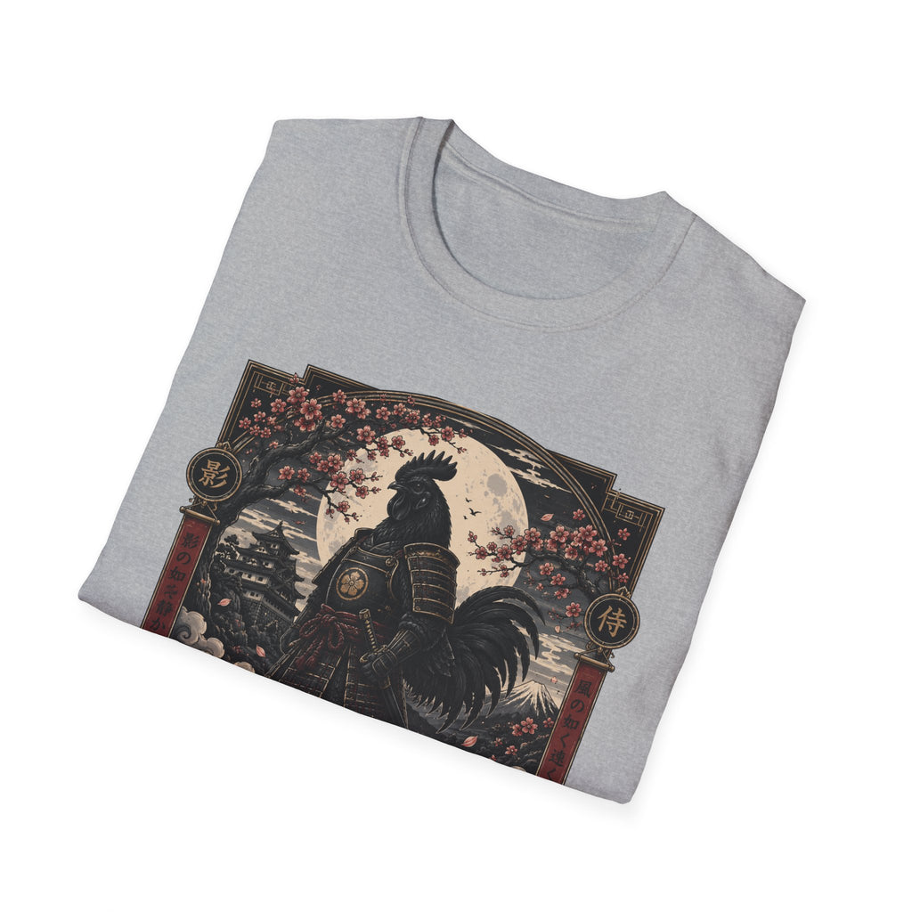 Shadow Samurai Ayam Cemani T-Shirt — Moonrise Warrior Rooster Tee